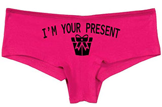 Knaughty Knickers I AM YOUR PRESENT IM I WILL BE GIFT Hot Pink Underwear