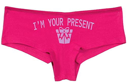 Knaughty Knickers I AM YOUR PRESENT IM I WILL BE GIFT Hot Pink Underwear