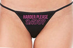 Knaughty Knickers Harder Please Daddy Give It To Me Rough Black String Thong