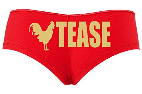 Knaughty Knickers Cock Rooster Tease Hotwife Slut Red Sexy Boyshort Underwear