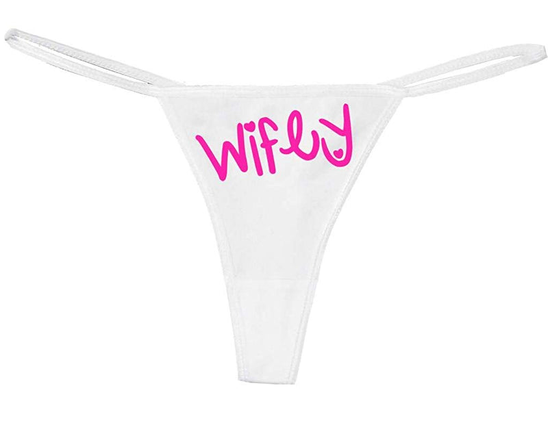 Knaughty Knickers Women's Cute Wifey Cursive Design Sexy Thong