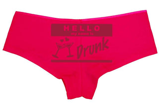 Knaughty Knickers Women's Hello My Name is Drunk Funny Hot Sexy Boyshort