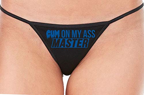 Knaughty Knickers Cum On My Ass Master Cum Play Cumslut Black String Thong Panty