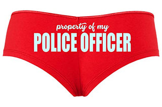 Knaughty Knickers Property of My Police Officer LEO Wife Slutty Red Boyshort