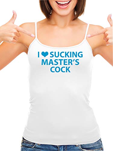 Knaughty Knickers I Love Sucking Masters Cock Blowjob Slut White Camisole Tank