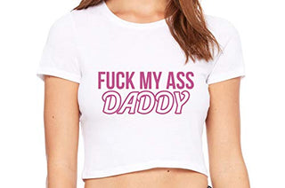 Knaughty Knickers Fuck My Ass Daddy Anal Sex Submissive White Crop Tank Top