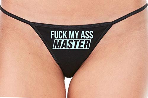 Knaughty Knickers Fuck My Ass Master Anal Play Cumslut Black String Thong Panty