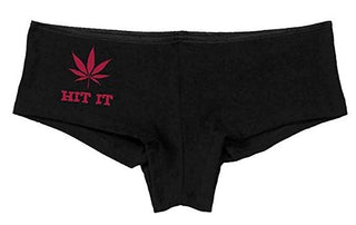 Knaughty Knickers Women's Hit It Pot Leaf Weed Rave Hot Sexy Boyshort