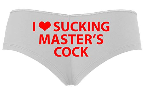 Knaughty Knickers I Love Sucking Masters Cock Blowjob Slut Slutty White Boyshort