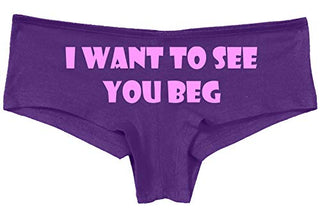 Knaughty Knickers I Want To See You Beg Get On Your Knees Slutty Purple Panties