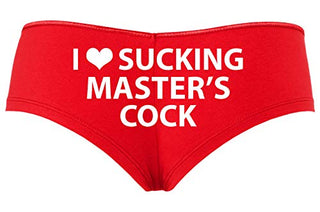 Knaughty Knickers I Love Sucking Masters Cock Blowjob Slut Slutty Red Boyshort