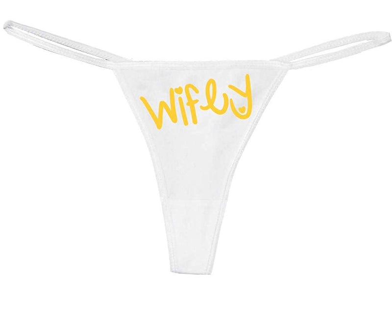 Knaughty Knickers Women's Cute Wifey Cursive Design Sexy Thong