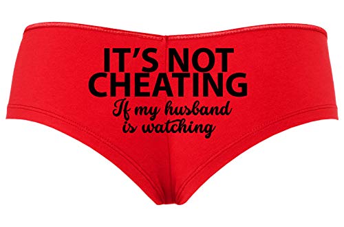 Knaughty Knickers Its Not Cheating If My Husband Watches Slutty Red Boyshort