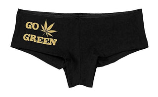 Kanughty Knickers Women's Go Green Fun Rave Booty Hot Sexy Boyshort