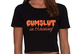 Knaughty Knickers Cumslut In Training Submissive Oral Sub Slut Black Crop Top