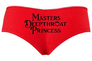 Knaughty Knickers Masters Deepthroat Princess Oral Sex Slutty Red Boyshort