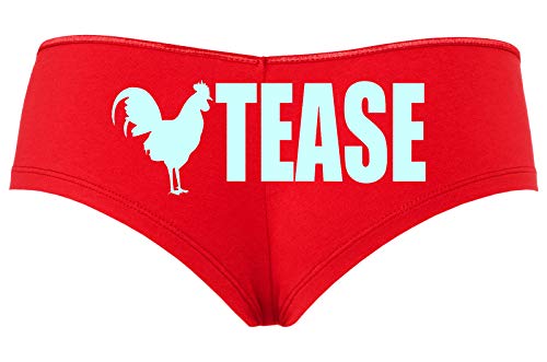 Knaughty Knickers Cock Rooster Tease Hotwife Slut Red Sexy Boyshort Underwear