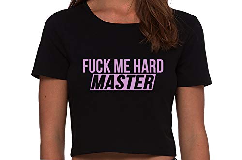 Knaughty Knickers Fuck Me Hard Master Dominant BDSM Daddy Black Cropped Tank Top