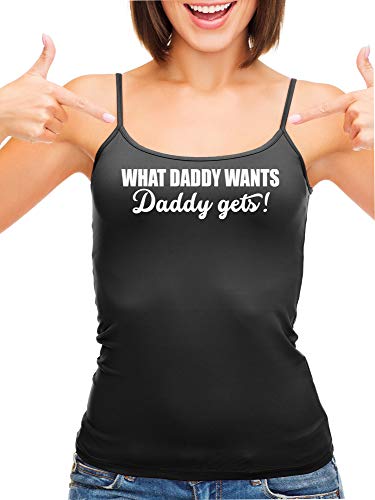 Knaughty Knickers What Daddy Wants Daddy Gets Everything Black Camisole Tank Top