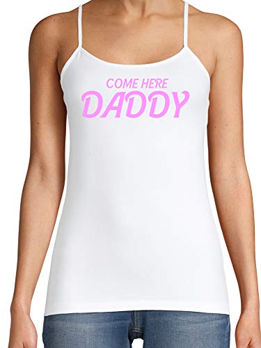 Knaughty Knickers Come Here Daddy DDGL BDSM Obedient White Camisole Tank Top