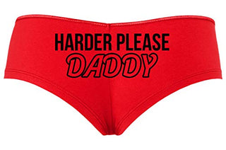 Knaughty Knickers Harder Please Daddy Give It To Me Rough Slutty Red Boyshort