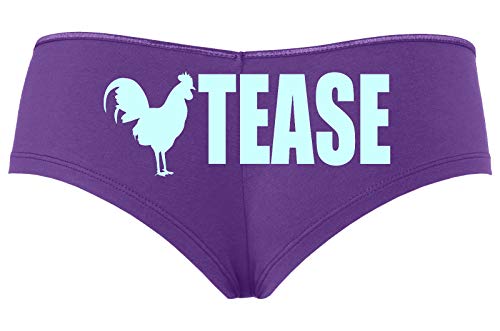 Knaughty Knickers Cock Rooster Tease Hotwife Slut Purple Sexy Boyshort Underwear
