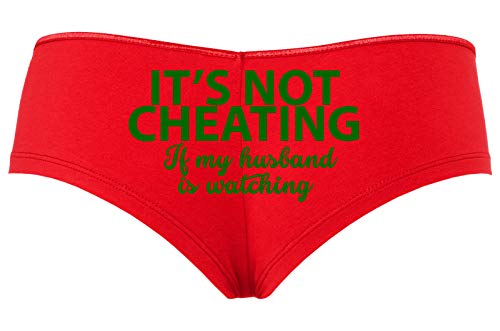 Knaughty Knickers Its Not Cheating If My Husband Watches Slutty Red Boyshort