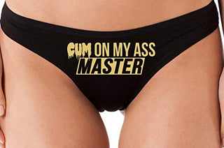 Knaughty Knickers Cum On My Ass Master Cum Play Cumslut Black Thong Underwear