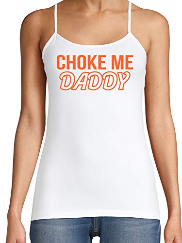 Knaughty Knickers Choke Me Daddy Obedient Submissive White Camisole Tank Top