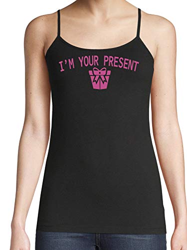 Knaughty Knickers I AM YOUR PRESENT IM I WILL BE GIFT Black Camisole Tank Top