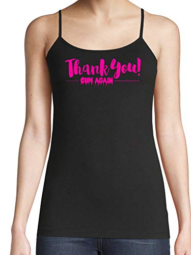 Knaughty Knickers Thank You Cum Again Hot Flirty Cumslut Black Camisole Tank Top