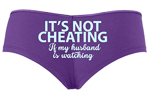 Knaughty Knickers Its Not Cheating If My Husband Watches Slutty Purple Boyshort