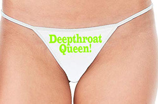 Knaughty Knickers Deepthroat Queen Deep Throat Expert White String Thong Panty