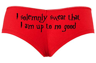 Knaughty Knickers I Solemnly Swear That I Am up to No Good Red Boyshort Panties