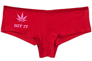 Knaughty Knickers Women's Hit It Pot Leaf Weed Rave Hot Sexy Boyshort