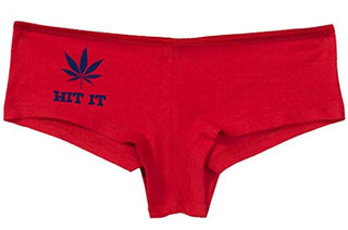 Knaughty Knickers Women's Hit It Pot Leaf Weed Rave Hot Sexy Boyshort