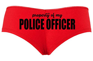 Knaughty Knickers Property of My Police Officer LEO Wife Slutty Red Boyshort