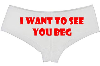 Knaughty Knickers I Want To See You Beg Get On Your Knees Slutty White Boyshort