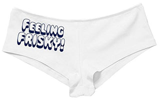 Kanughty Knickers Women's Feeling Frisky Booty Funny Sexy Boyshort White