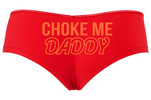 Knaughty Knickers Choke Me Daddy Obedient Submissive Slutty Red Boyshort