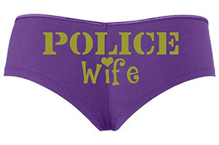 Knaughty Knickers Police Wife Sheriff LEO Thin Blue Line Cute Sexy Purple Boyshort