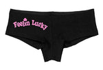 Kanughty Knickers Women's Feelin Lucky Hot Booty Funny Sexy Boyshort Black