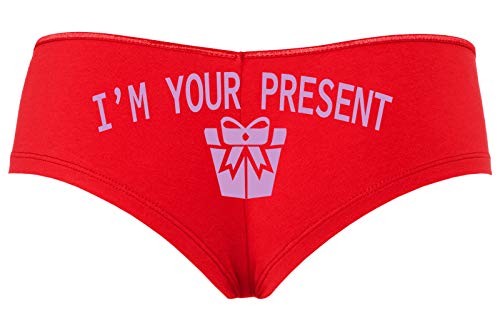 Knaughty Knickers I AM YOUR PRESENT IM I WILL BE GIFT Slutty Red Boyshort