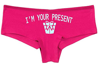 Knaughty Knickers I AM YOUR PRESENT IM I WILL BE GIFT Hot Pink Underwear