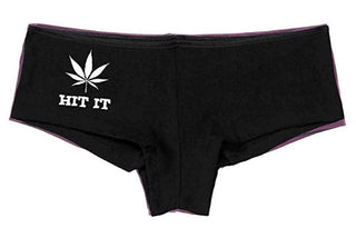 Knaughty Knickers Women's Hit It Pot Leaf Weed Rave Hot Sexy Boyshort