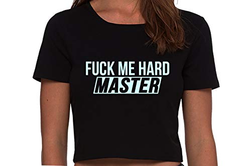 Knaughty Knickers Fuck Me Hard Master Dominant BDSM Daddy Black Cropped Tank Top