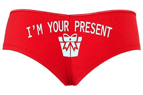 Knaughty Knickers I AM YOUR PRESENT IM I WILL BE GIFT Slutty Red Boyshort