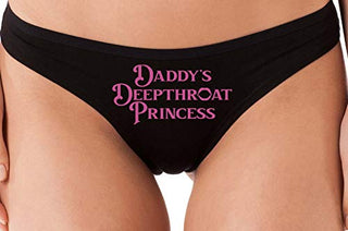 Knaughty Knickers Daddys Deepthroat Princess Sexy DDLG Black Thong Underwear