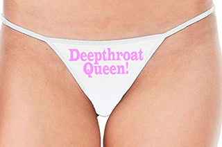 Knaughty Knickers Deepthroat Queen Deep Throat Expert White String Thong Panty