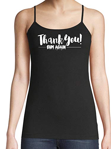 Knaughty Knickers Thank You Cum Again Hot Flirty Cumslut Black Camisole Tank Top